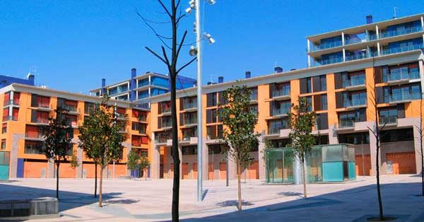 Set Of Interior And Exterior Enclosures In The New Residential Sector Of Vilanova I La Geltrú