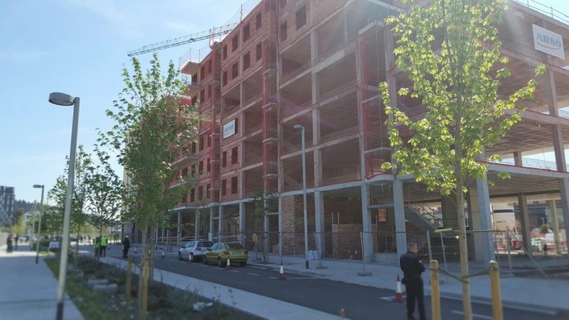 A New Building For The Future Cal Cisó Street In The Neighborhood Of The Marina In Barcelona.